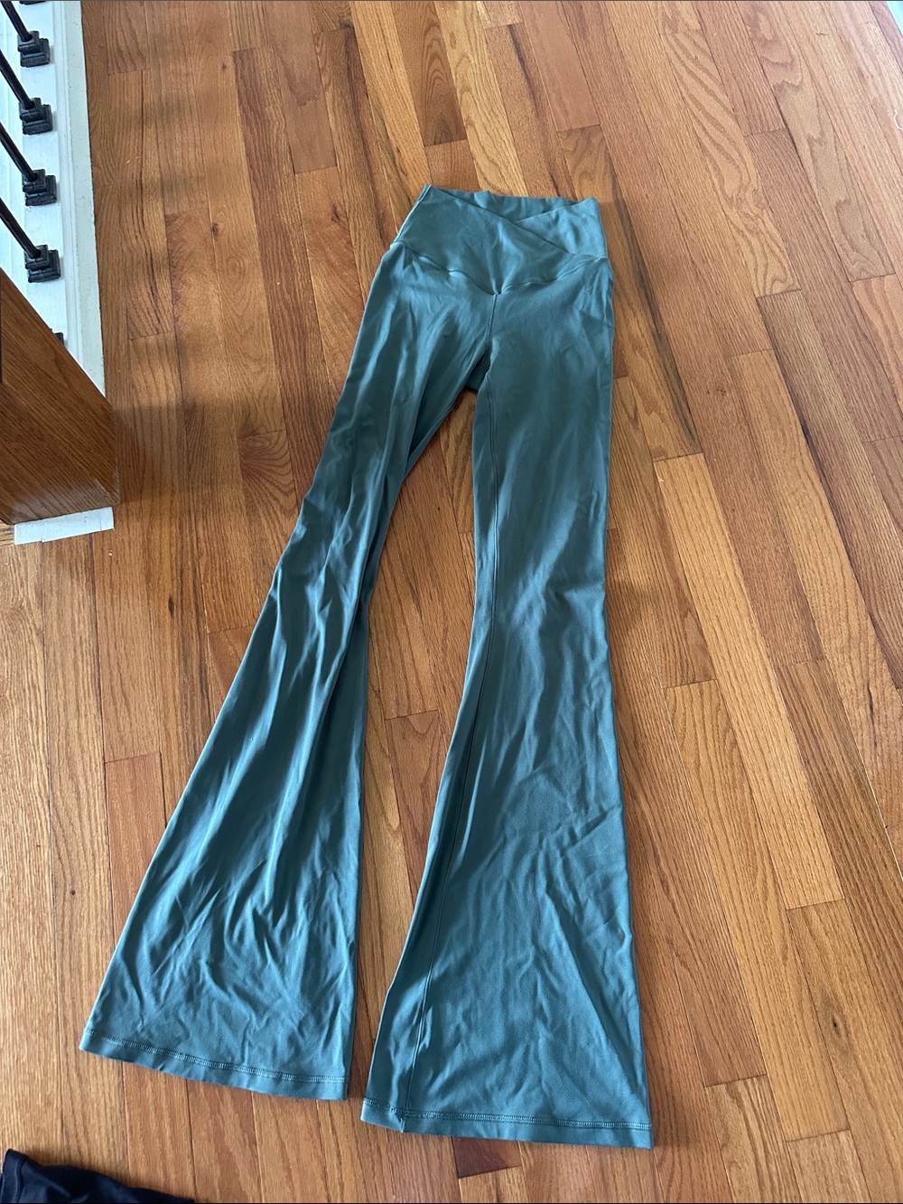 High-Waist Flared Leggings in Teal - Women